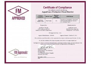 barrière anti-inondation ESH/LN certifiée FM Approved